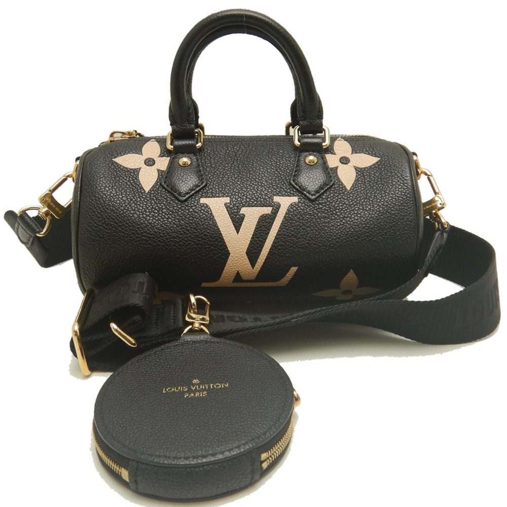 LOUIS VUITTON Bicolor Monogram Empreinte Papillon BB M45980 Handbag Noir Wome...